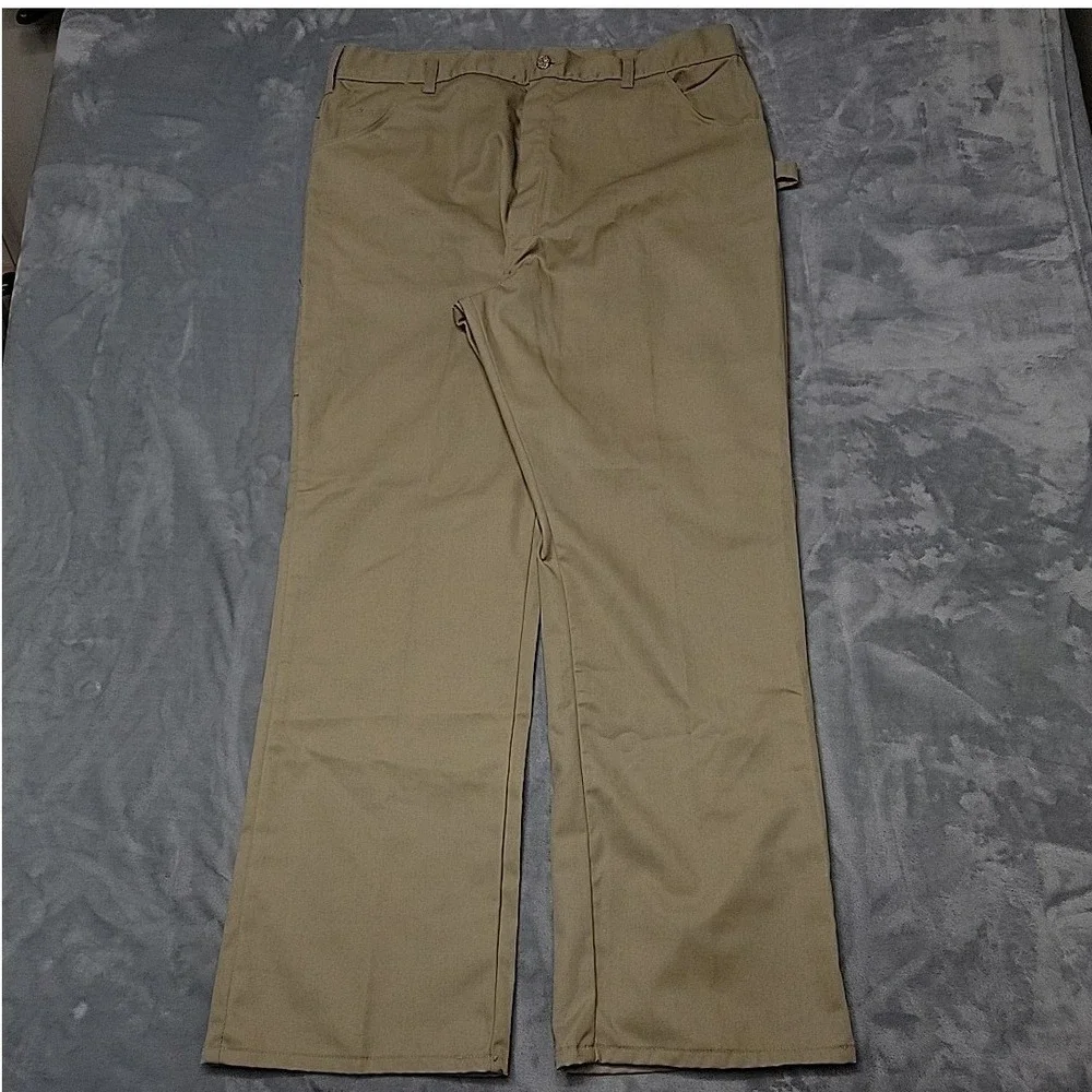 VTG Big Yank Pants Mens 40x30 Tan Carpenter Utility Workwear Made In USA 70s 80s